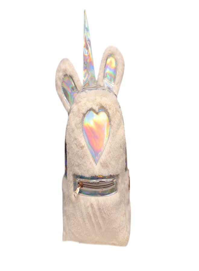 VikriDA Cute White Fur Pattern with Front Zipper Pocket bagpack for Kids| Nursery Bags for Kids| Bags for Small Kids - Image 1